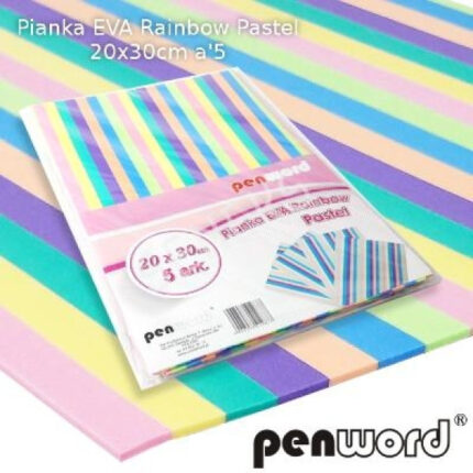 PROMO PIANKA DEKORACYJNA EVA RAINBOW PASTEL 5 ARKUSZY*2877*
