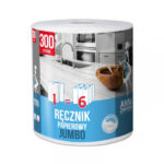 RĘCZNIK PAPIEROWY ANNA ZARADNA, JUMBO, 300 LISTKÓW, BIAŁY Z NIEBIESKIM TŁOCZENIEM *5847*