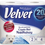 RĘCZNIKI W ROLI CELULOZOWE VELVET NAJDŁUŻSZY, 2-WARSTWOWE, 90 LISTKÓW, 2SZT., BIAŁE*8828*