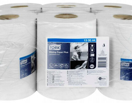 Ręcznik w roli Tork centralnego dozowania maxi, 2 warstwy, kolor biały, dł 125 m. system M2 130044*3