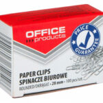 Spinacze okrągłe OFFICE PRODUCTS, 28mm, 100szt., srebrne*2596*0417*