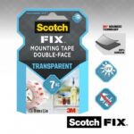 Taśma montażowa SCOTCH,19mm x 1,5m, transparentna Utrzymuje do 7 kg, 1 kg/20 cm*2326*