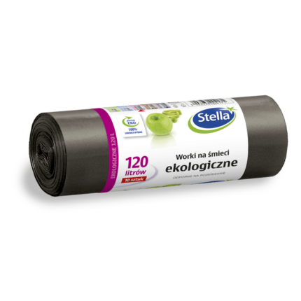 Worki na śmieci ekologiczne z taśmą 120 l Stella*4171*