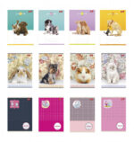 Zeszyt w kratkę 16 kartek. Mix wzorów okładek A5*1423*