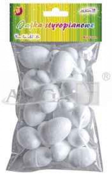 Jajka styropianowe, mix 32szt. Op. zawiera: 2cm x 17 szt., 3cm x 8 szt., 4cm x 7 szt. WPJ-9977*9977*