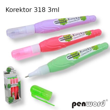 PROMO KOREKTOR W PŁANIE Z METALOWĄ KOŃCÓWKĄ 3ML 318*6850*
