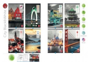 PROMO Zeszyt A4 42 kartek niebieska linia Pigna City Black&White 0229248C*8894*