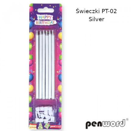świeczki urodzinowe 12szt SILVER*4818*