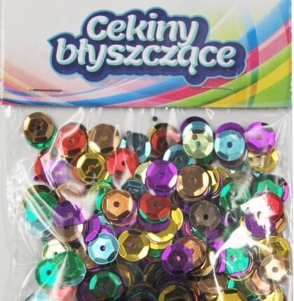 Cekiny błyszczące 10g 8mm mix kolorów*9429*