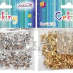 Cekiny gwiazdki 17mm x 10g złote lub srebrne *6211*