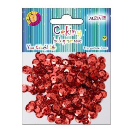 Cekiny halogenowe 8mm 10g. czerwone *5994*9443*