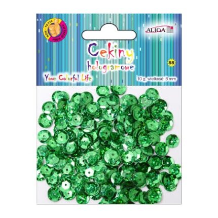 Cekiny halogenowe 8mm 10g. zielone *5956*