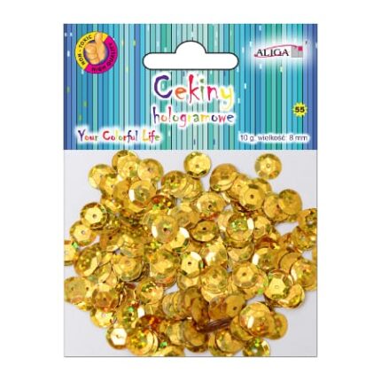 Cekiny halogenowe 8mm 10g. złote *5970*