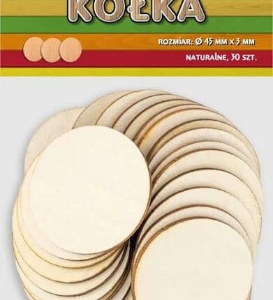 Kółka naturalne, rozm. 30szt/45 x 3 mm PK-2570