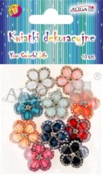 Kwiatki dekoracyjne, mix kolorów, rozm. 2cm; op=10szt. KW-0710*0710* - obrazek 2