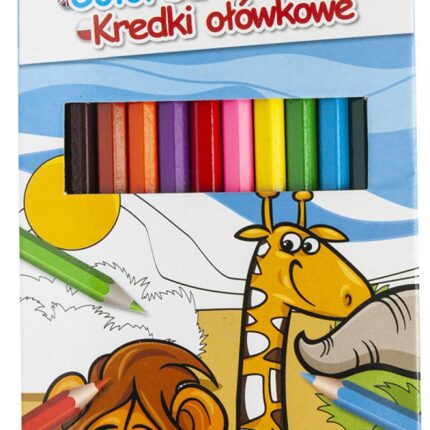 Kredki ołówkowe GIMBOO, sześciokątne, 12szt., mix kolorów