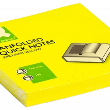 Bloczek samoprzylepny Q-CONNECT Brilliant Z-Notes, 76x76mm, 100 kart., neon, żółty