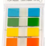 Zakładki indeksujące Q-CONNECT, PP, 12x45mm, 100 kart., zawieszka, mix kolorów