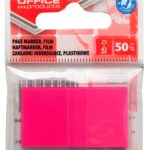 Zakładki indeksujące OFFICE PRODUCTS, PP, 25x43mm, 1x50 kart., zawieszka, różowe