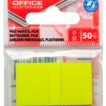 Zakładki indeksujące OFFICE PRODUCTS, PP, 25x43mm, 1x50 kart., zawieszka, żółte