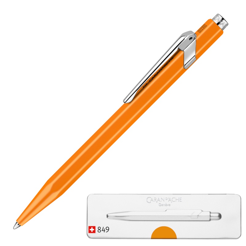 Długopis CARAN D'ACHE 849 Pop Line Fluo, M, w pudełku, pomarańczowy - obrazek 6