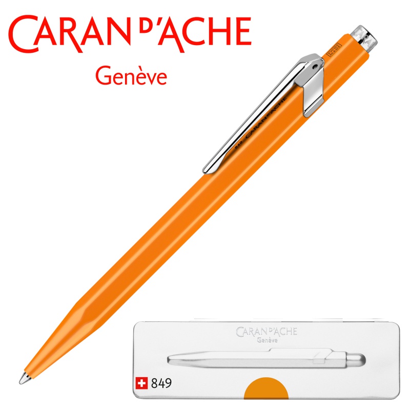 Długopis CARAN D'ACHE 849 Pop Line Fluo, M, w pudełku, pomarańczowy - obrazek 7