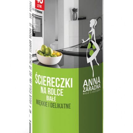 Ściereczki na rolce ANNA ZARADNA, 40 szt., białe, biały