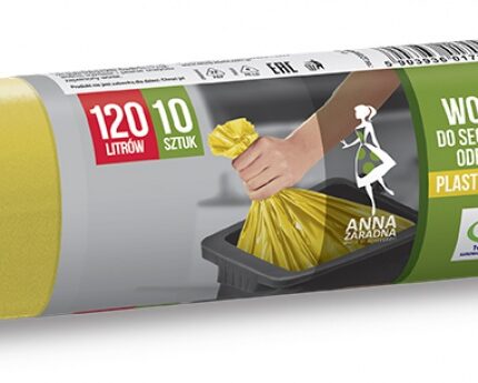 Worki do segregacji odpadów ANNA ZARADNA, metal, plastik, 120 l, 10 szt., żółte, żółty