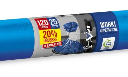 Worki na śmieci ANNA ZARADNA, supermocne, 120 l, niebieskie, 25 szt., niebieski