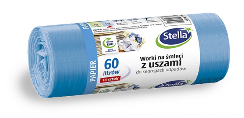 237592-220051-worki_z_uszami_stella_do_segregacji_odpadow_-800w Worki z uszami STELLA, do segregacji odpadów papierowych, 60 l, 14 szt., niebieskie, niebieski - obrazek 1