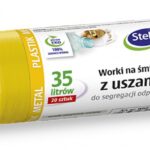 Worki z uszami STELLA, do segregacji metali i plastiku, 35 l, 20 szt., żółte, żółty