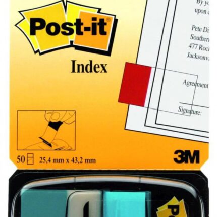 Zakładki indeksujące POST-IT® (680-23), PP, 25,4x43,2mm, 50 kart., jaskrawoniebieskie