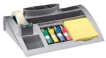 Organizer na biurko POST-IT® (C50) srebrny + karteczki samoprzylepne, zakładki indeksujące i taśma GRATIS