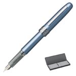 Pióro wieczne Platinum Plaisir Frosty Blue, F, niebieskie metaliczne - obrazek 3