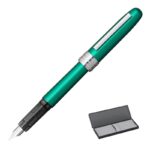 Pióro wieczne Platinum Plaisir Teal Green, F, zielone matowe - obrazek 3