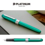 Pióro wieczne Platinum Plaisir Teal Green, M, zielone matowe - obrazek 4