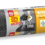 Worki na śmieci ANNA ZARADNA, wytrzymałe, 20% grubsze, 60 l, 50 szt., czarne