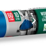 Worki na śmieci ANNA ZARADNA, z taśmą ściągającą, supermocne, 60 l, 10 szt., niebieskie