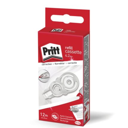 Kaseta wymienna do korektora w taśmie PRITT REFILL CASSETTE, 4,2mm x 12m, pudełko, zawieszka