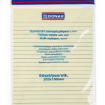 Bloczek samoprzylepny DONAU, 150x203mm, w linię, 1x50 kart., 75gsm, żółty