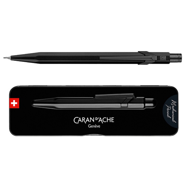 282349-284209-olowek_automatyczny_caran_d_ache_844_black_c-800w Ołówek automatyczny CARAN D'ACHE 844 Black Code, w pudełku, czarny - obrazek 1