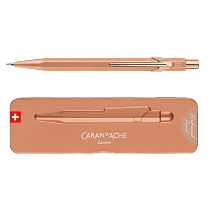 Ołówek automatyczny CARAN D'ACHE 844 Brut Rose, w pudełku, różowe złoto