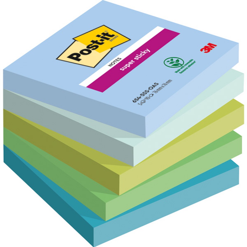 296046-323192-karteczki_samoprzylepne_post_it_super_sticky-800w Karteczki samoprzylepne Post-it® Super Sticky, OASIS, 76x76mm, 5x90 kart. - obrazek 1