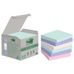 Karteczki samoprzylepne POST-IT® Recycled Notes, 76x76mm, 6x100 kart., pastelowe mix