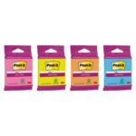 Karteczki samoprzylepne Post-it Super Sticky, 76x76mm, 45 kart., mix kolorów