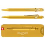 Długopis CARAN D'ACHE 849 Goldbar, M, w pudełku, złoty - obrazek 5