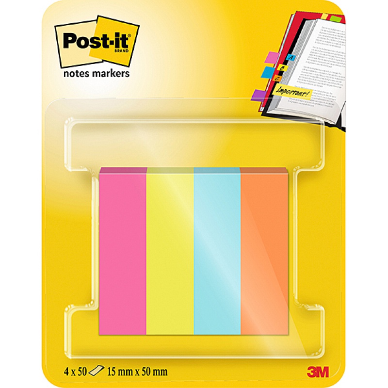 316045-346768-znaczniki_post_it_670_4pop_eu_papier_12_7x44-800w Znaczniki POST-IT® (670-4POP-EU), papier, 12,7x44,4mm, 4x50 kart., mix kolorów neon - obrazek 1
