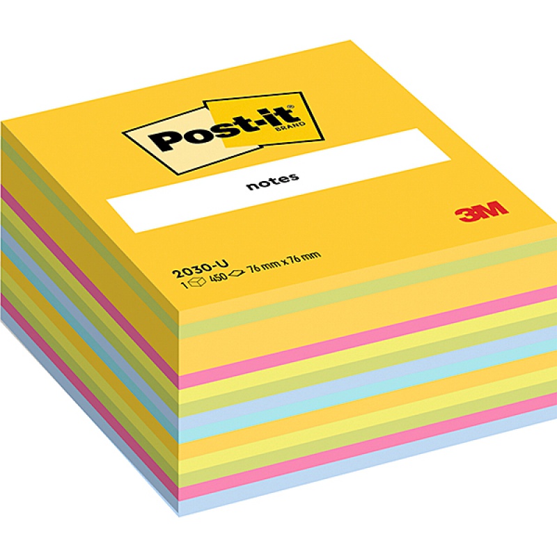 317074-156665-kostka_samoprzylepna_post_it_2030_u_76x76mm_-800w Kostka samoprzylepna POST-IT® (2030-U), 76x76mm, 1x450 kart., kolorowa - obrazek 1