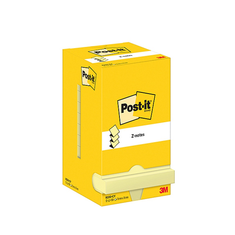 318247-347268-karteczki_samoprzylepne_post_it_z_notes_r_33-800w Karteczki samoprzylepne POST-IT® Z-Notes (R-330), 76x76mm, 12x100 kart., żółte - obrazek 1