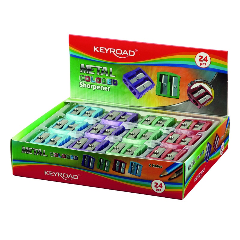 319191-349490-temperowka_metalowa_keyroad_podwojna_pudelko-800w Temperówka metalowa KEYROAD Metal-Colourfull, podwójna, pudełko, mix kolorów - obrazek 1